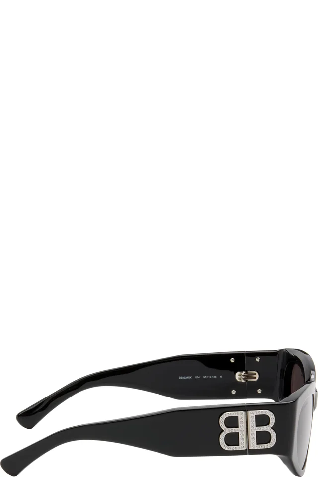 Balenciaga Black Bossy Cat Eye Strass Sunglasses, photo 2 of 4 from SSENSE