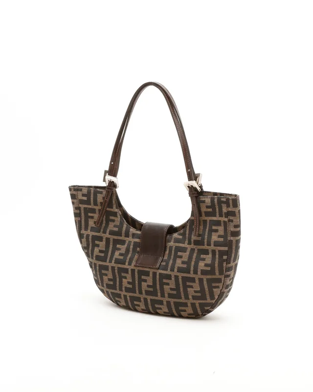 Fendi Zucca Half Moon Bag in Canvas from A Retro Tale, photo 3 of 9