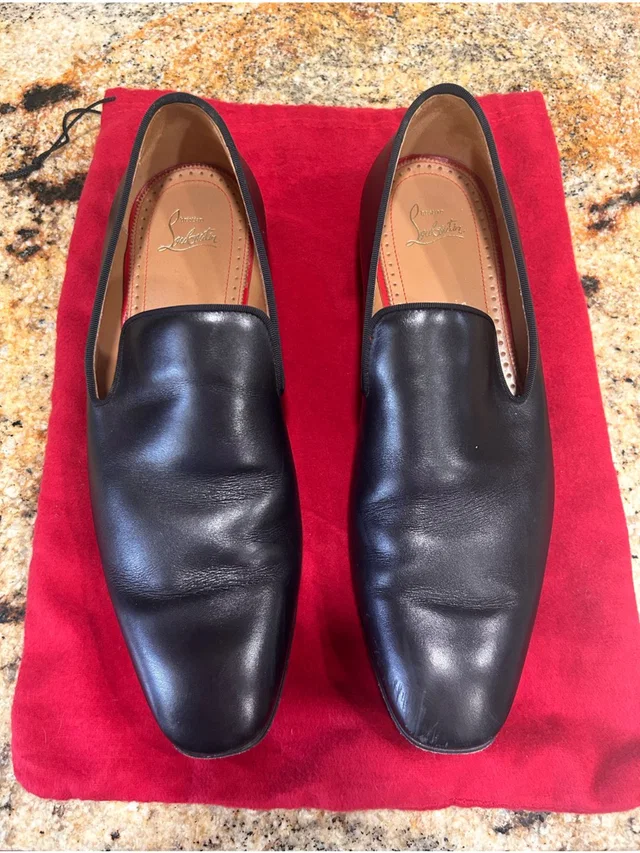 Christian Louboutin Dandelion Flat Black Leather Men’s Loafers Eu 43 in black Leather from Poshmark