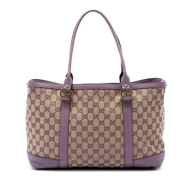 Beige Gucci GG Canvas Miss GG Tote in Beige Canvas from Designer Revival