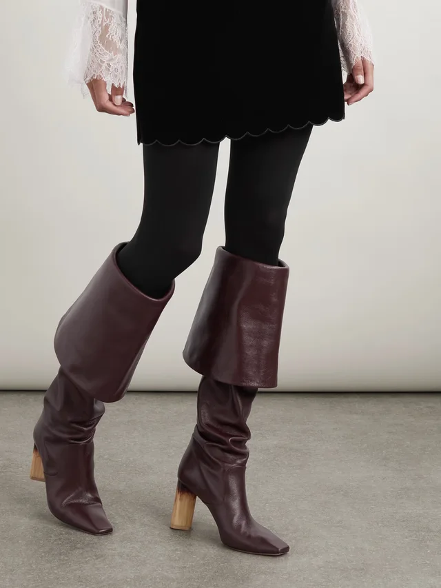 CHLOÉ Georgia leather knee boots in Red, photo 2 of 2 from NET-A-PORTER (Canada)