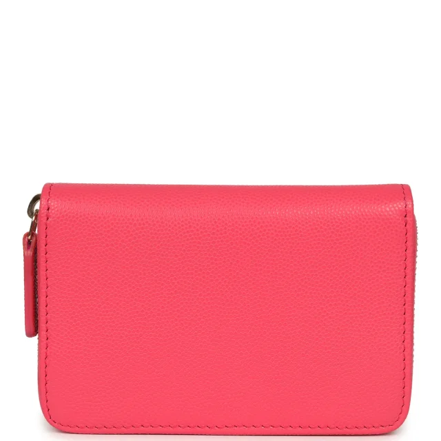 Chanel CC Zipped Wallet Fuchsia Shiny Caviar Light Gold Hardware in Pink Caviar leather from Madison Avenue Couture, photo 5 of 9