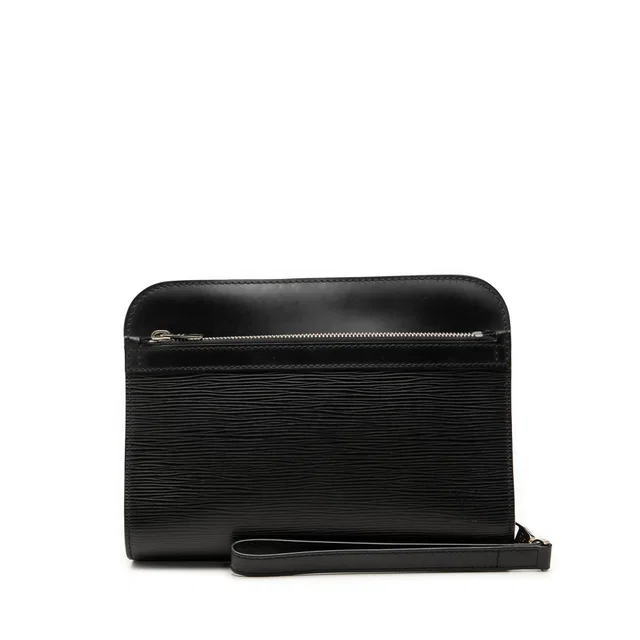 Black Louis Vuitton Epi Pochette Hoche Clutch Bag in Black Leather from Designer Revival