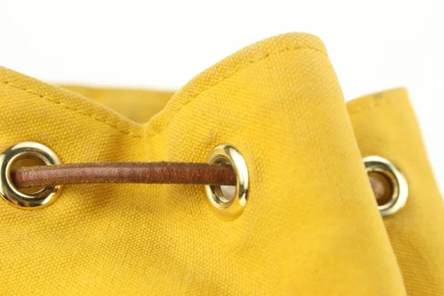 Hermès Yellow Canvas Sac Polochon Mimile Drawstring Backpack in Yellow Canvas from Bagriculture