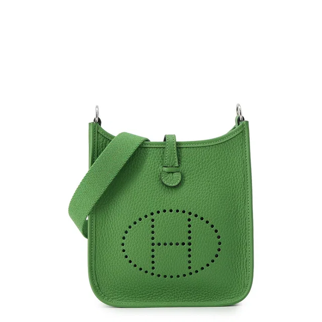 Hermès Evelyne Long Vert Yucca Taurillon Clemence in Green Clemence leather from GALLERY RARE