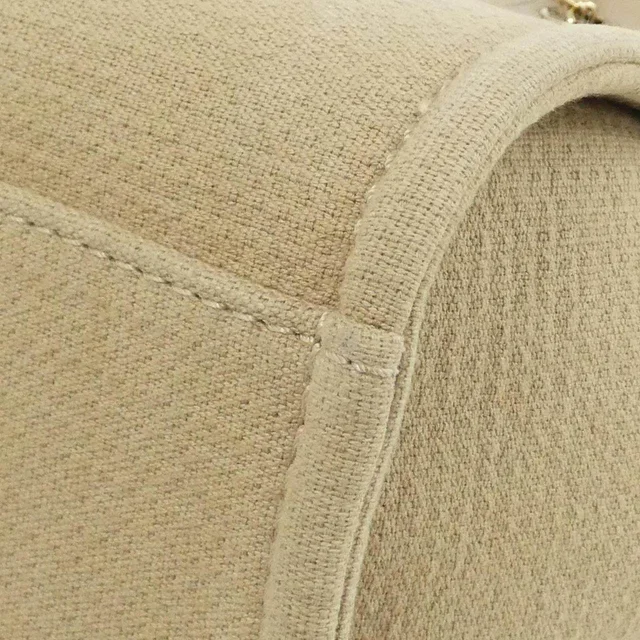 Chanel Deauville Mixed Fiber Tote Bag in Black Polyester from LuxUness, photo 3 of 9