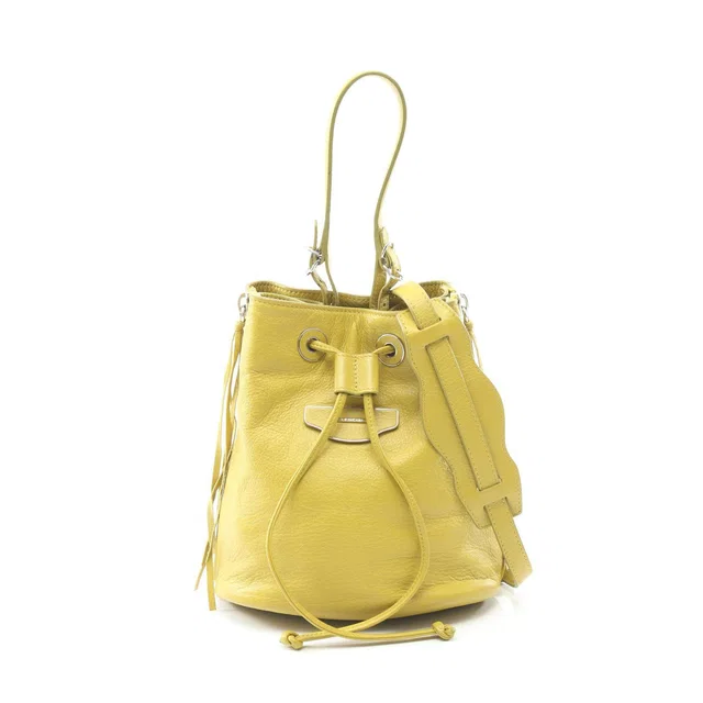 Balenciaga Paper Plate Leather Bucket Bag in Leather from LuxUness