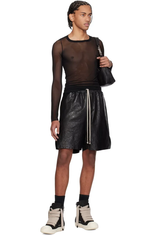 Rick Owens Black Temple Rib LS T-shirt, photo 4 of 4 from SSENSE