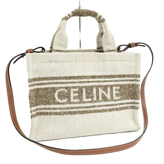 Celine Small Cabas Thais 2-Way Bag Canvas Beige in Beige Canvas from The Reluxe
