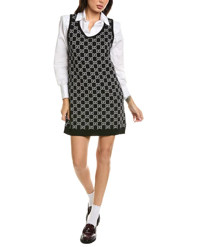 Gucci Woven Wool-Blend Mini Dress, image 1 of 1 from Rue La La