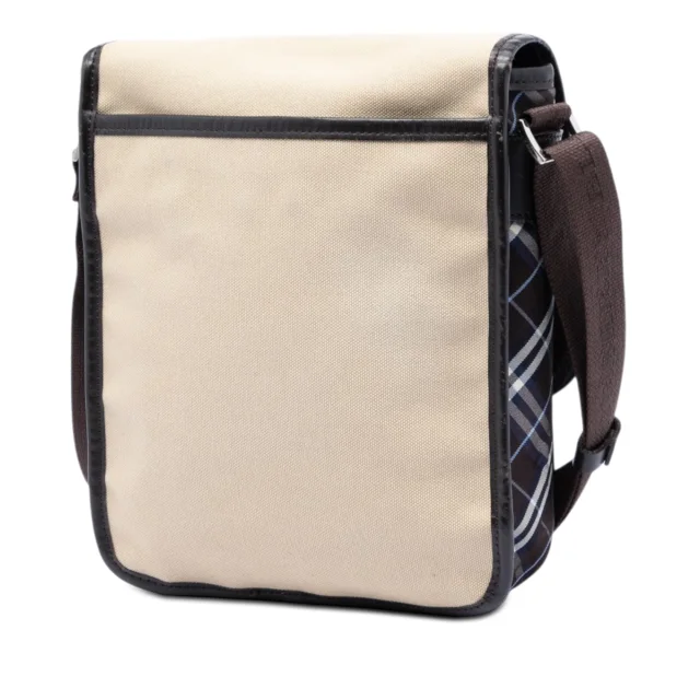 Beige Burberry Nova Check Trimmed Canvas Crossbody in Beige Canvas from Designer Revival, photo 2 of 6