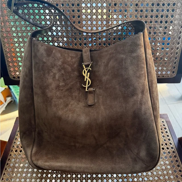 Saint Laurent Le 5 7 Supple Large Suede Shoulder Bag Caramel Cognac in brown|red Suede from Poshmark, photo 1 of 1