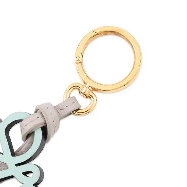 Loewe Anagram Bag Charm White/Light Blue/Gray Leather in White Leather from GALLERY RARE, photo 4 of 11