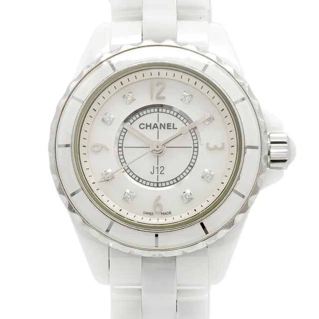 Chanel J12 Diamond White Dial Watch in White Ceramic from The Reluxe