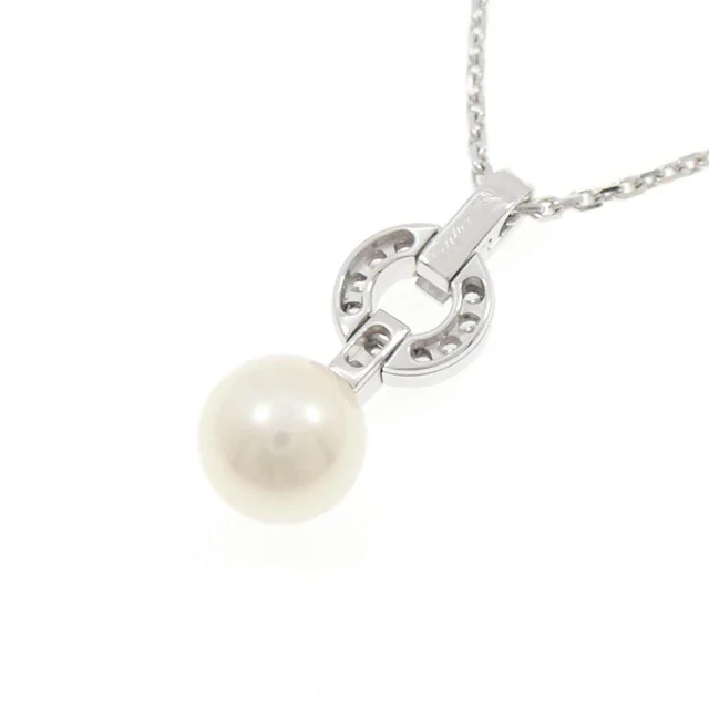Cartier Imaria 750 White Gold Freshwater Pearl Diamond Necklace in White from LuxUness, photo 2 of 2