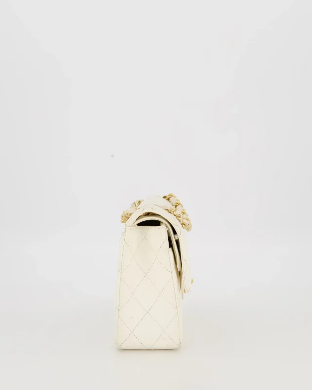 Chanel Vintage White Small Classic Double Flap Bag in White Caviar leather from Sellier, photo 5 of 20