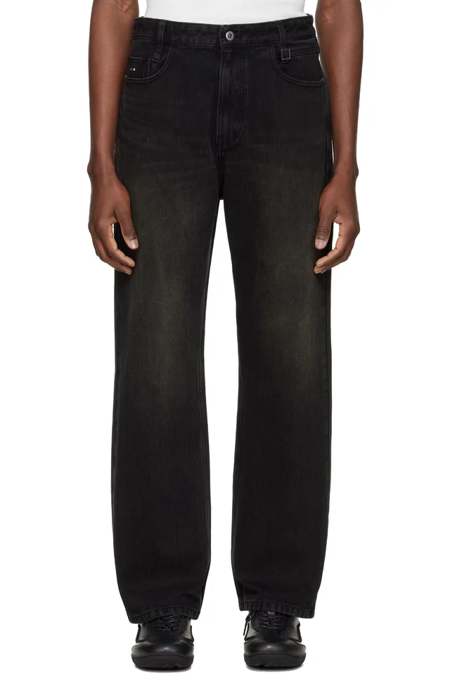 WOOYOUNGMI Black Tin Wash Straight Jeans, image 1 of 1 from SSENSE