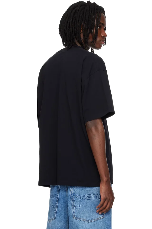 Alexander Wang Black Oversized Graphic T-shirt, photo 3 of 4 from SSENSE