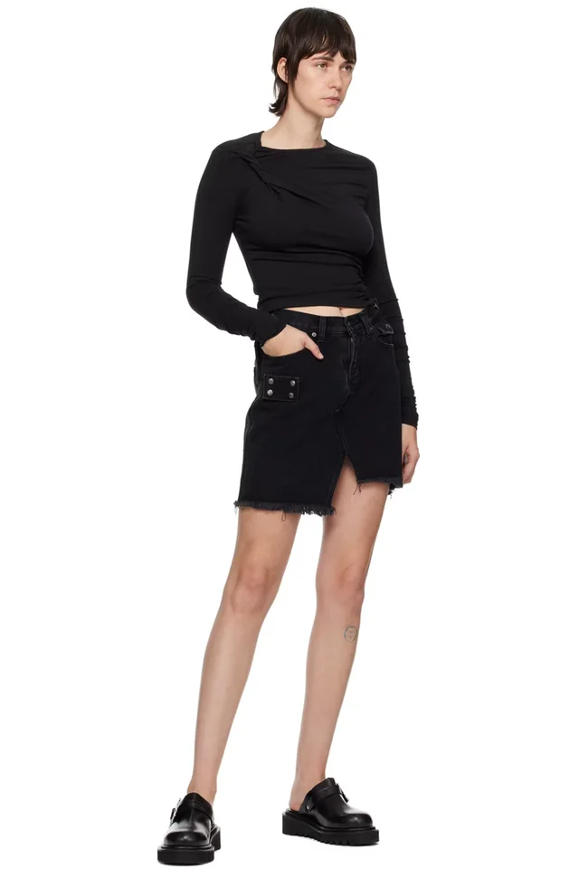 lesugiatelier Black Asymmetric Miniskirt, photo 4 of 4 from SSENSE