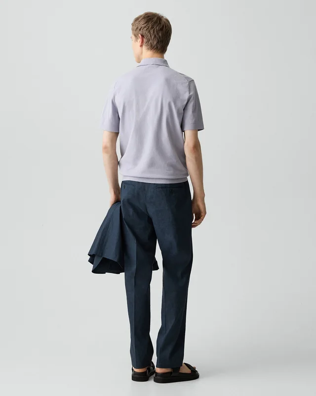 Theory Standard Pant in Good Linen in DARK BLUE WING 62% Linen, 36% Viscose, 2% Elastane, photo 3 of 10 from Theory