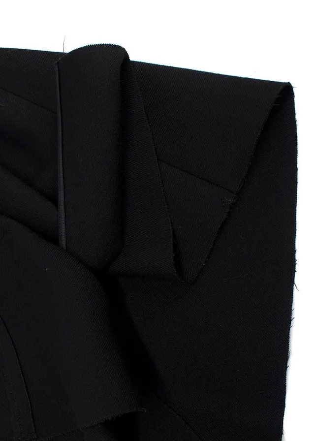 Prada Black Raw Edge Belted Mini Skirt in Black Wool from HEWI, photo 2 of 2