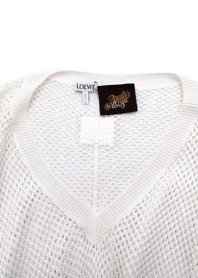 Loewe x Paulas Ibiza White Cotton Fishnet Dress in White from HEWI, photo 2 of 2