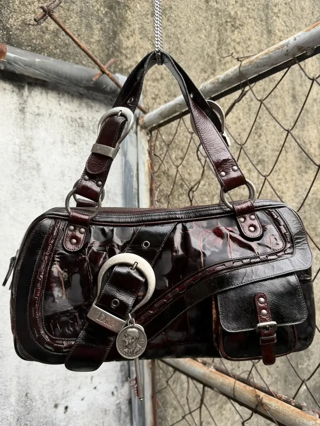 2000’s Dior - Crocodile - John Galliano Gaucho Saddle Bag in Brown in red|brown Crocodile from Grailed