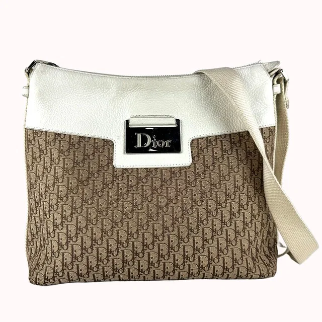 Dior Shoulder Bag Ivory in White Canvas from The Reluxe