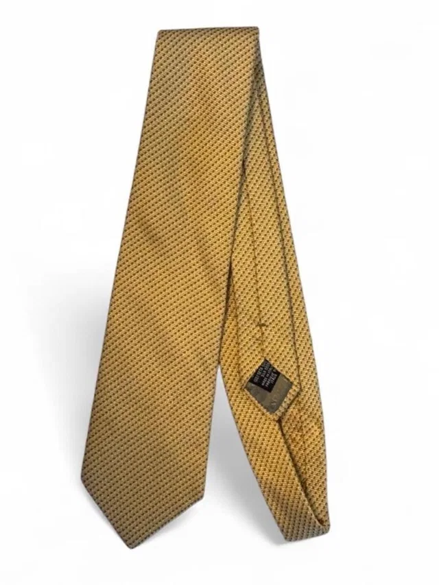 Giorgio Armani Yellow Gold Micro-Pattern Silk Tie in gold Silk from Poshmark