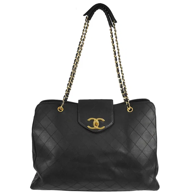 Chanel 1991-1994 Black Lambskin Bicolore Supermodel Shoulder Bag in Black Lambskin from AMORE Vintage Tokyo