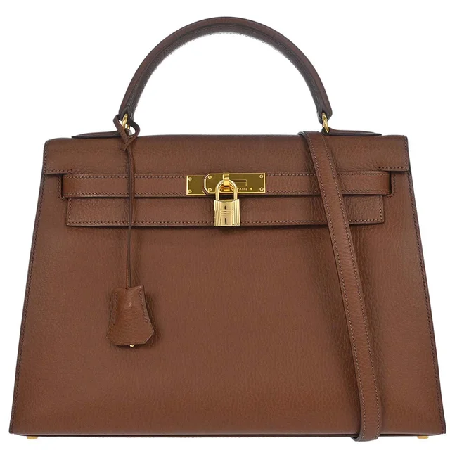 Hermès Terre Ardennes Kelly 32 Sellier 2way Shoulder Handbag in Leather from AMORE Vintage Tokyo