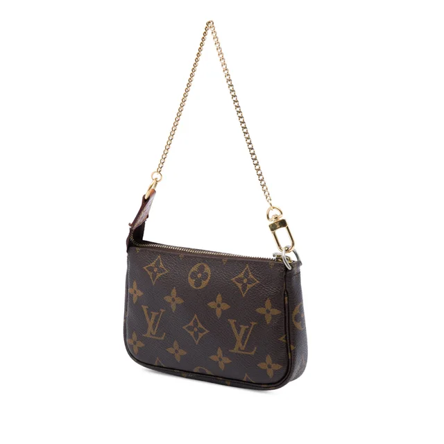 Brown Louis Vuitton Monogram Mini Pochette Accessoires Handbag in Brown Coated canvas from Designer Revival, photo 2 of 2