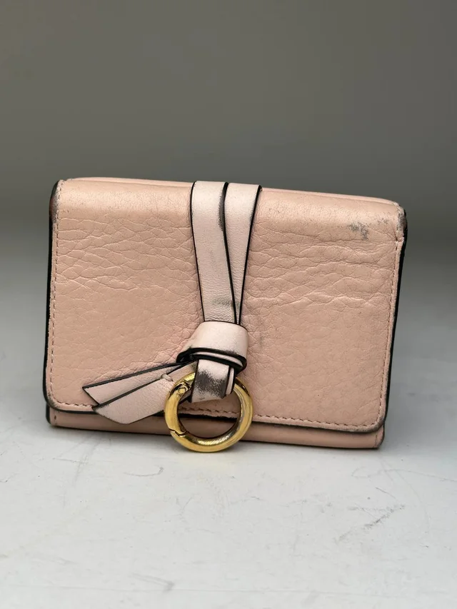 Chloé Vintage Leather Wallet Light Pink Gold Ring France in multicolor Leather from Grailed