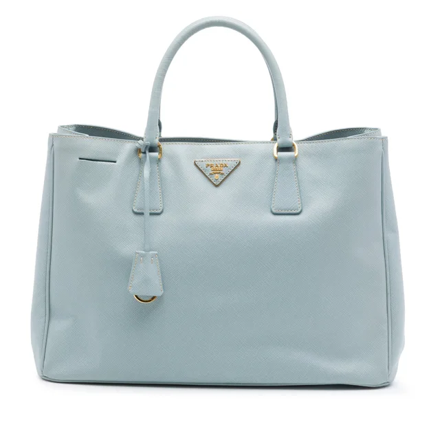 Blue Prada Large Saffiano Lux Galleria Satchel in Blue Saffiano leather from Designer Revival