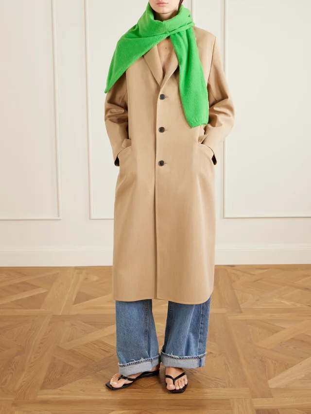 AURALEE Wool-blend gabardine coat in Beige, photo 2 of 2 from NET-A-PORTER (Canada)