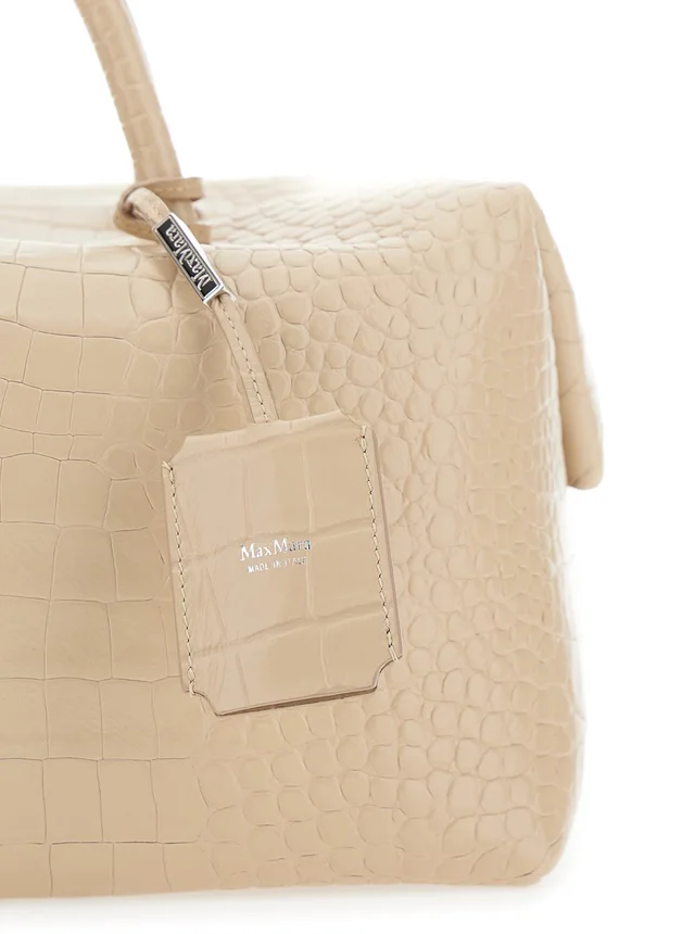 MAX MARA 'Holdall Large' White Handbag with Adjustable and Removable Strap in Leather Woman in White 100% Lamb, photo 10 of 10 from Gaudenzi Boutique
