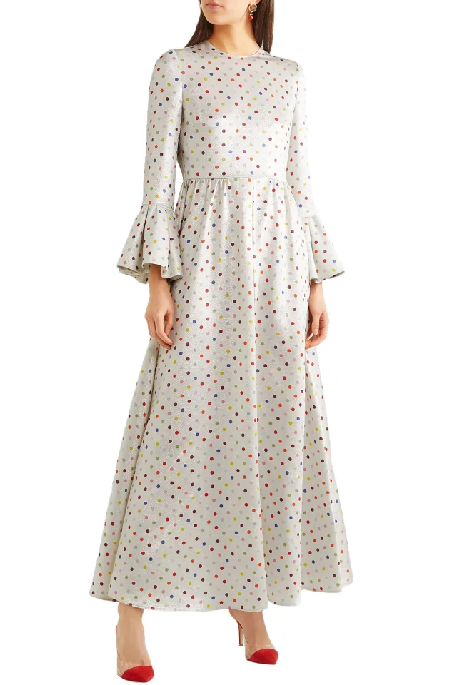 Valentino Garavani Polka-Dot Lamé Maxi Dress, photo 3 of 6 from THE OUTNET
