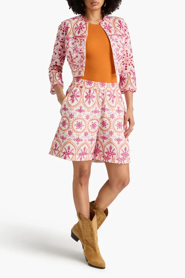 Charo Ruiz Ibiza Lyo Broderie Anglaise Cotton-Blend Shorts in White, photo 10 of 16 from THE OUTNET