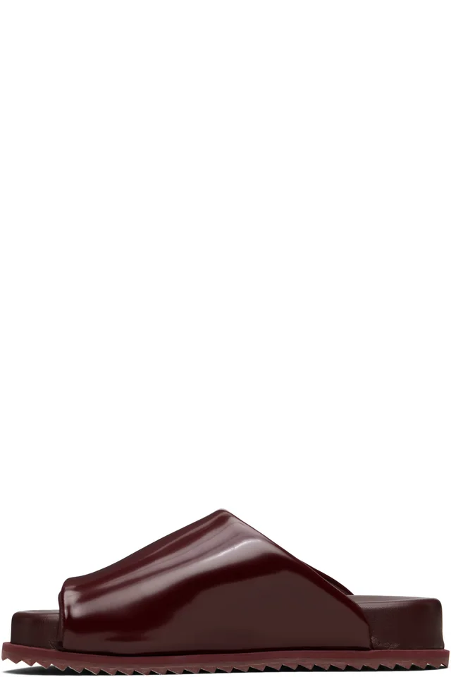 YUME YUME Burgundy Finn Slides, photo 3 of 5 from SSENSE