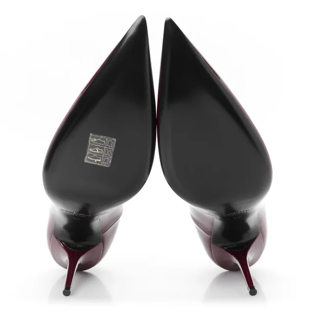 Saint Laurent Vernice Seta Soft Norma 90 Pumps 38 Grenat in Patent leather from FASHIONPHILE, photo 6 of 10