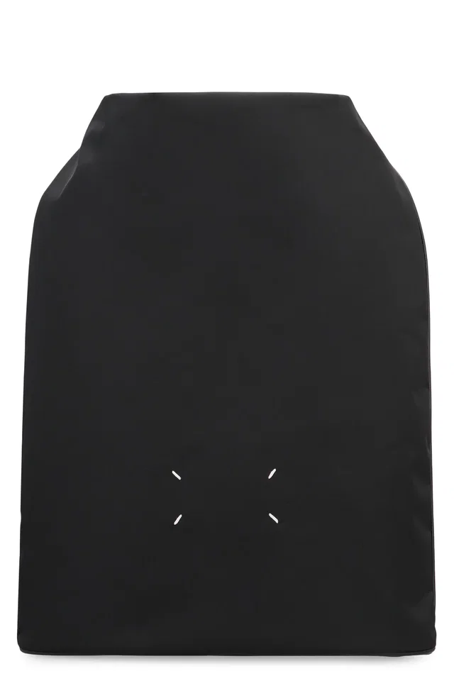 Maison Margiela Roll Up Backpack — Black Polyamide in Black Leather from HEWI