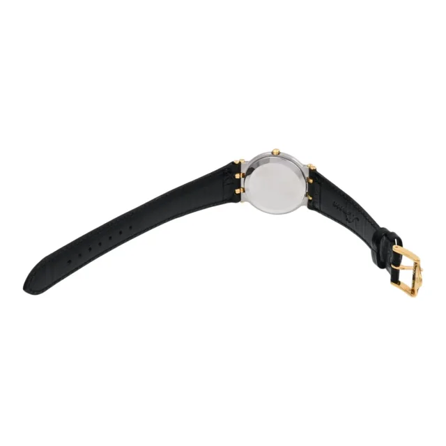 Gucci Round Logo Face Watch 9000M Quartz Black in Black Leather from VINTAGE QOO TOKYO, photo 6 of 8