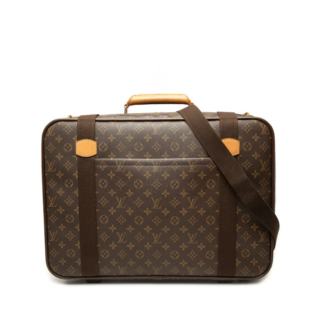 Brown Louis Vuitton Monogram Satellite 53 Travel Bag in Brown Coated canvas from Designer Revival