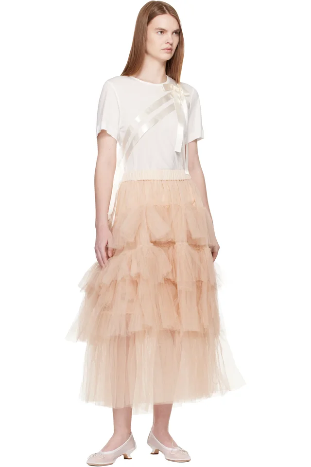Simone Rocha White Bow Sash Easy T-shirt, photo 5 of 5 from SSENSE