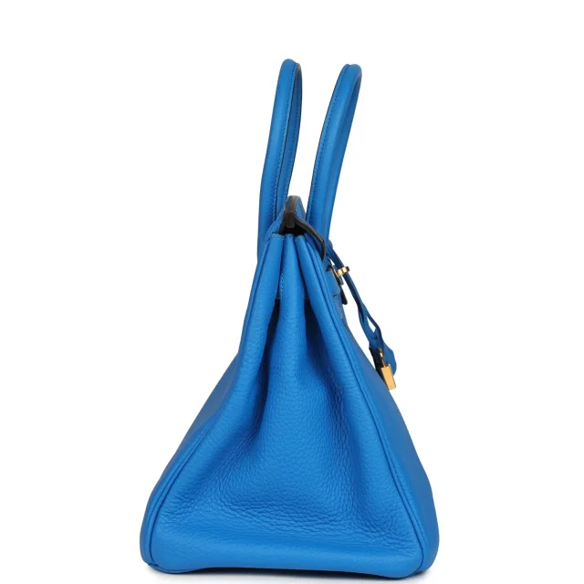 Hermès Birkin 35 Bleu Hydra Clemence Gold Hardware in Blue Clemence leather from Madison Avenue Couture, photo 3 of 9