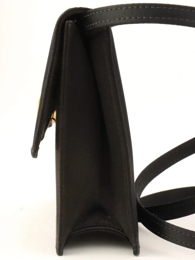 Celine Rhinestone double-circle logo mini shoulder bag Black from VINTAGE QOO TOKYO, photo 4 of 14