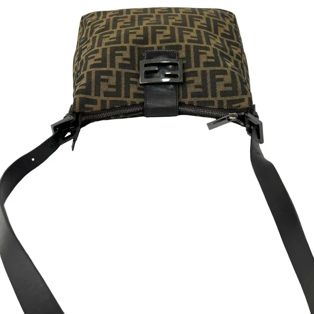 Fendi Zucca Canvas Leather Shoulder Bag in Brown Canvas from LuxUness, photo 4 of 10