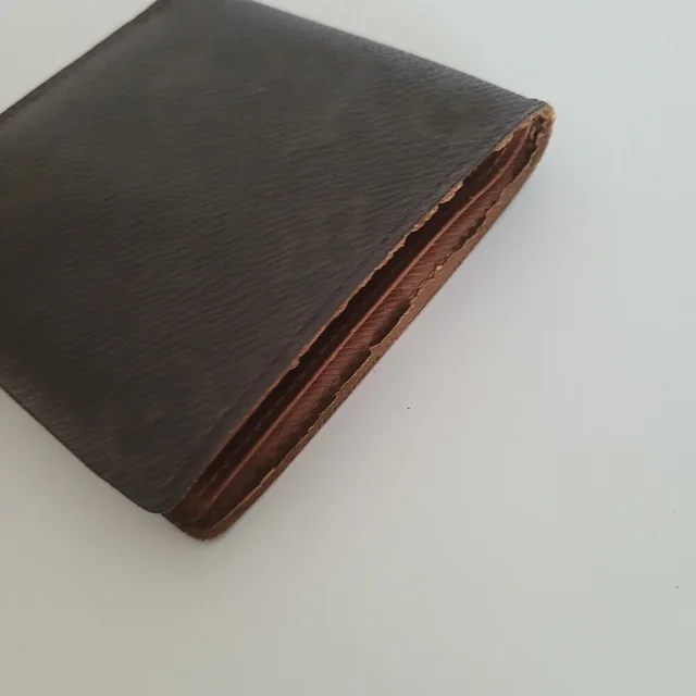 Vintage Men's Lv Brown Bi-Fold Leather Wallet Monogram Card Bill in brown|red Leather from Poshmark, photo 12 of 12