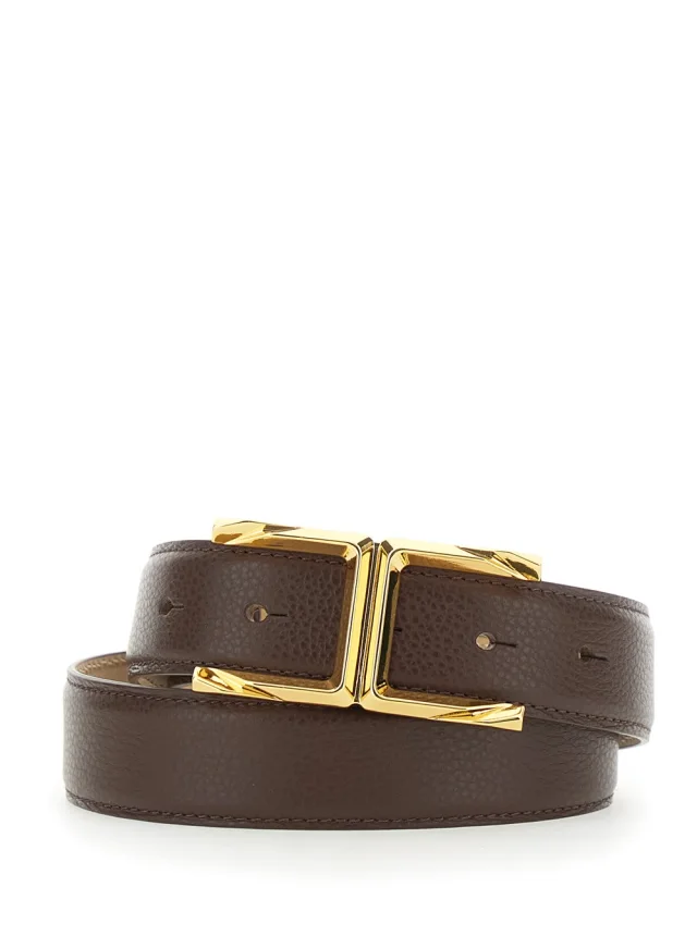 Belt 'CT88S62E2644' Brown with Metal Details in Leather Women in Brown, image 1 of 1 from Gaudenzi Boutique