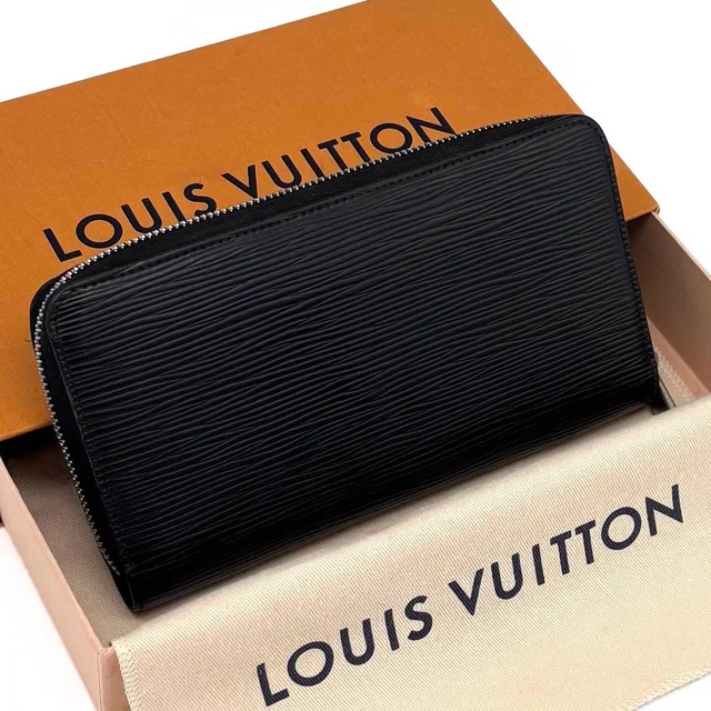 Louis Vuitton Epi Zippy Wallet Noir Black in Black Leather from The Reluxe